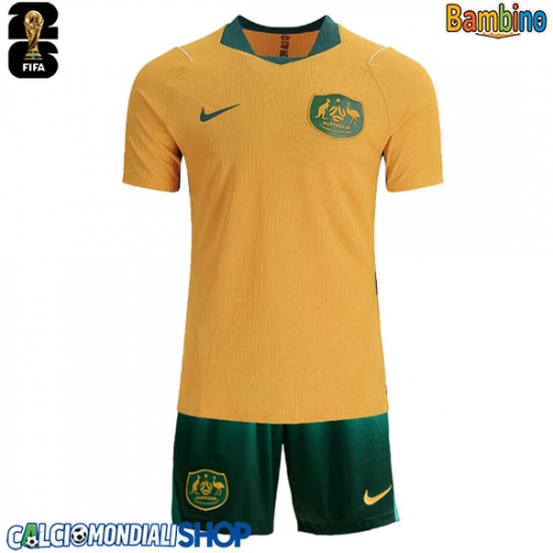 Maglie da calcio Australia Prima Maglia Bambino Mondiali 2026  Manica Corta + Pantaloni corti)